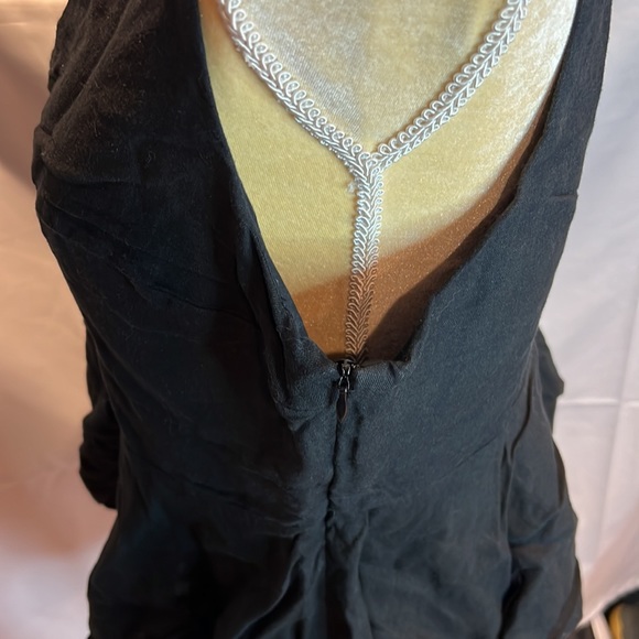 LAST CHANCE! Who What Wear Black Peplum Structured Linen Top size Large L - Picture 5 of 7